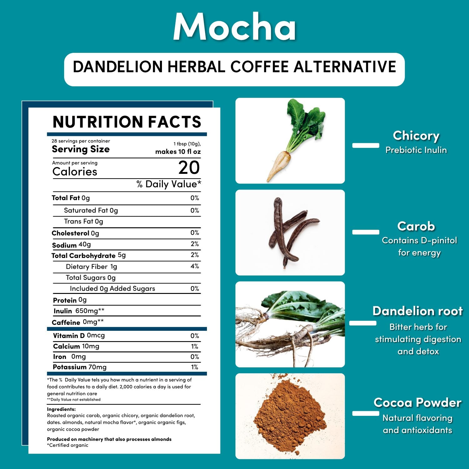 Dandelion Mocha Herbal Coffee