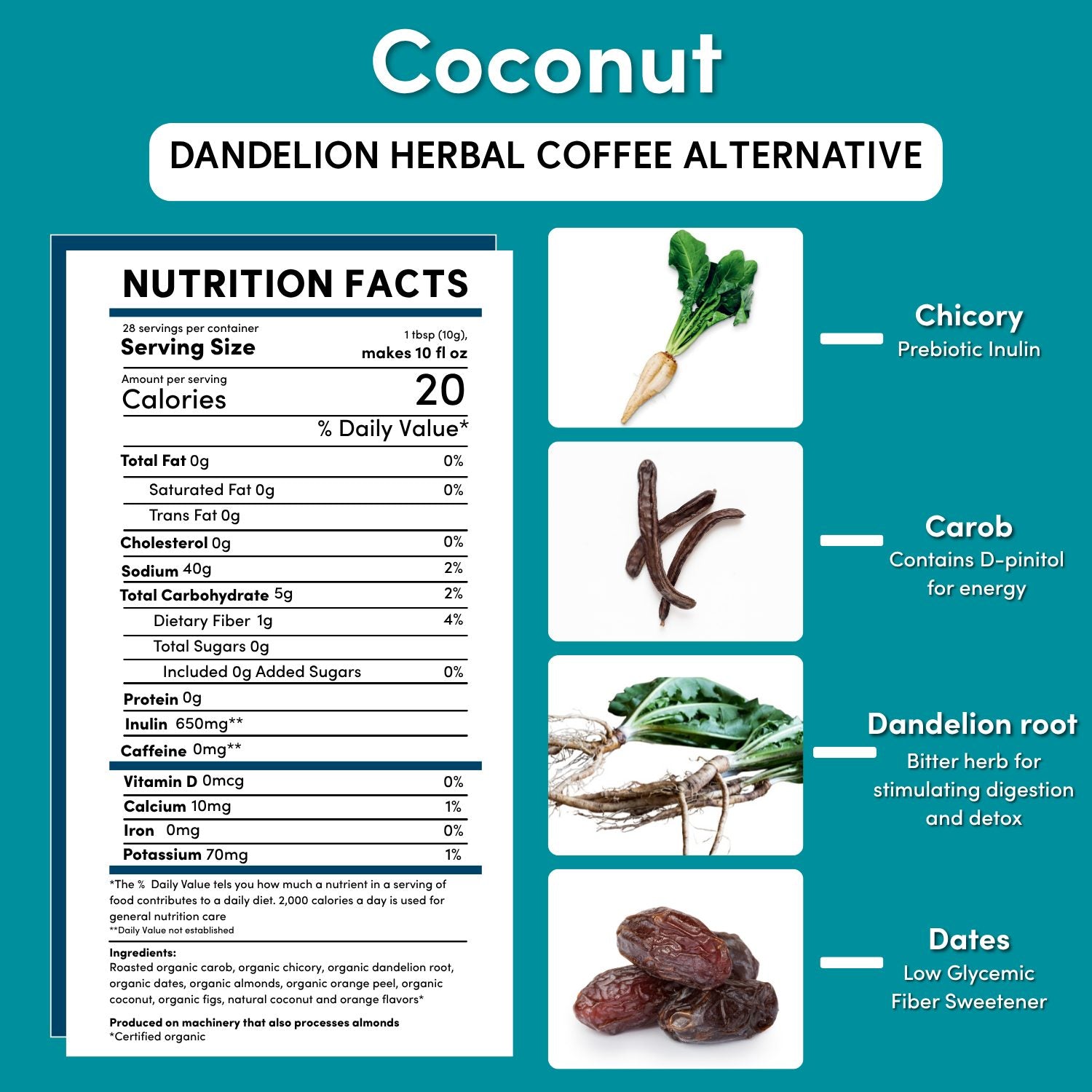 Dandelion Coconut Herbal Coffee