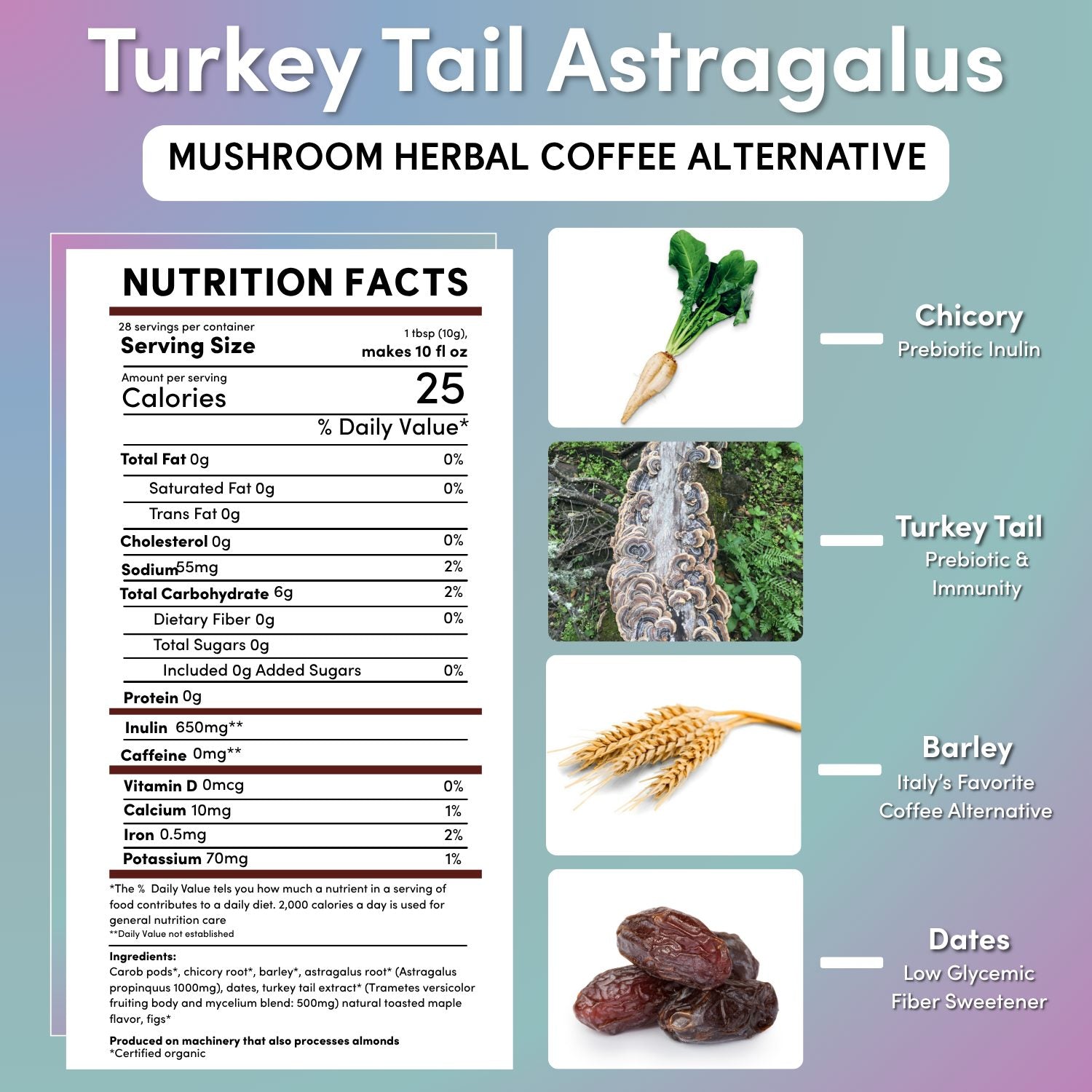 Chaga Ashwagandha Butterscotch Cream Mushroom Herbal Coffee
