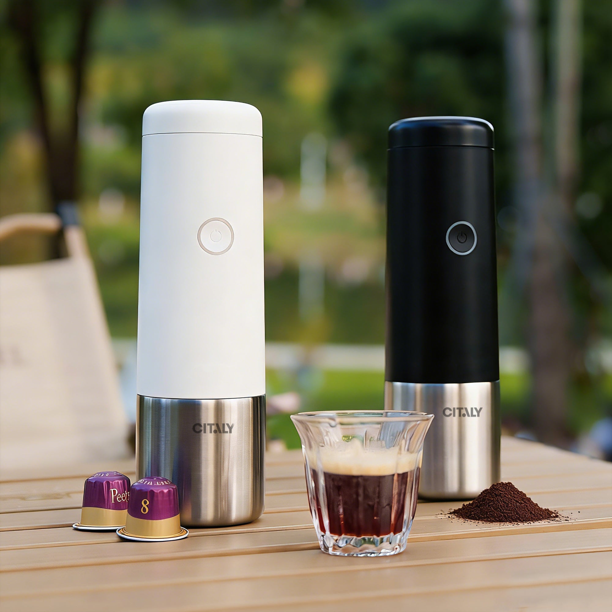 Citaly GO-1 Portable Espresso Machine, Fast Self-Heating, PD 3.0 Fast Charge, 3*2500mAh, Capsule & Ground Coffee Compatible